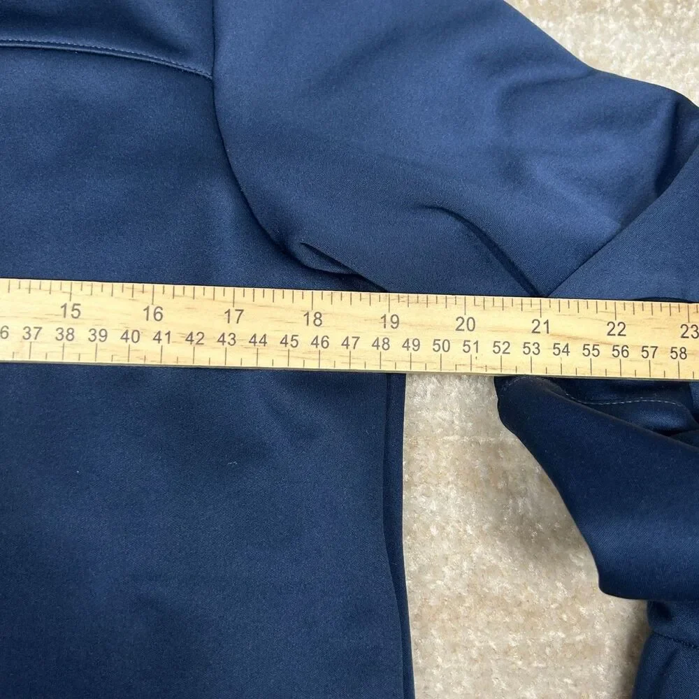 Swiss tech Jacket Youth XL Navy Hooded Fleece Lined Softshell Full Zip Pockets